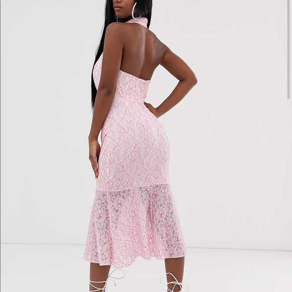 NWT ASOS lace halter fit and flare dress - Picture 4 of 9